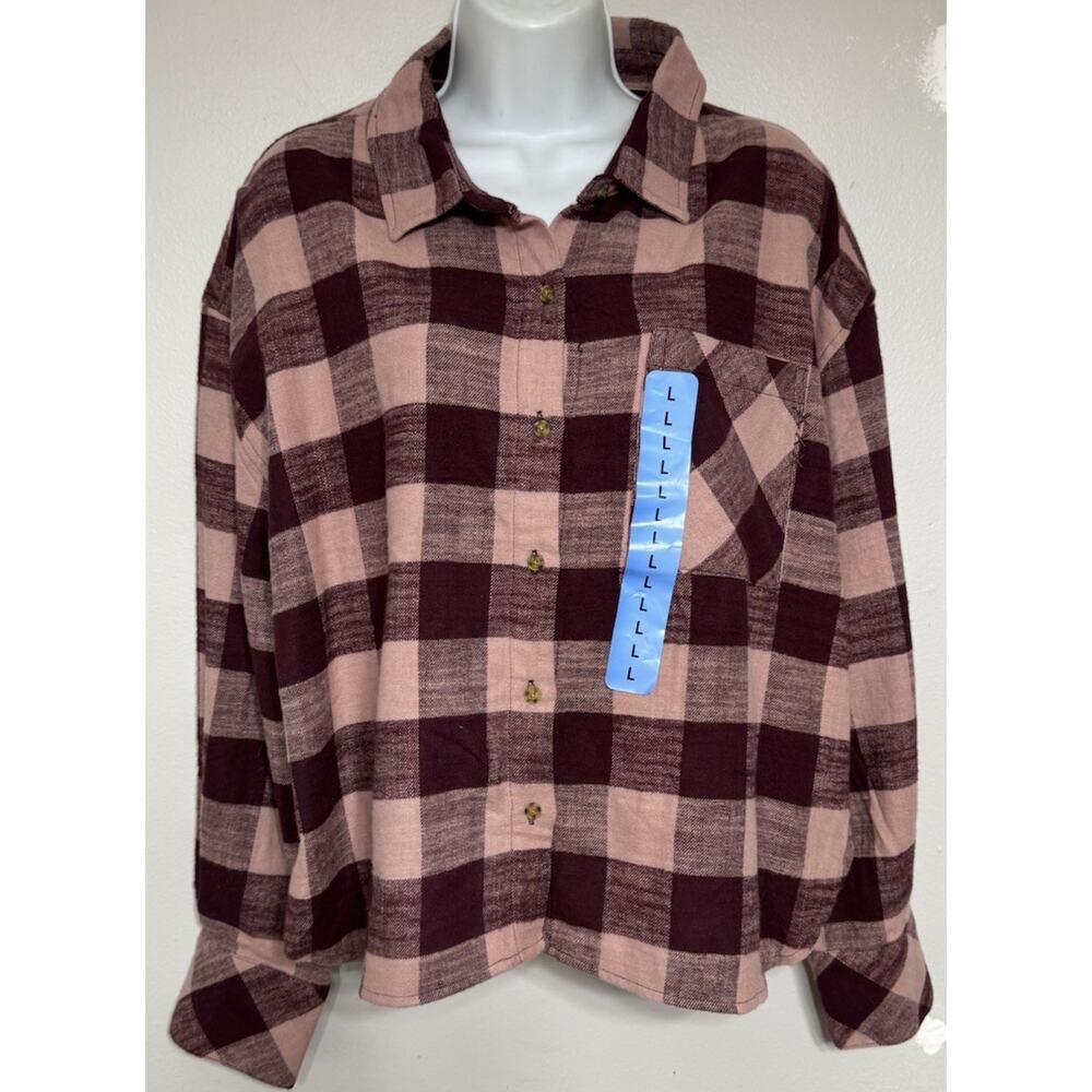 Scotch & Soda Women's Button up Brushed Cotton Collared Flannel Top Large NEW